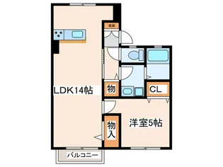 ヒルハウス平野81 B【2階】の間取り
