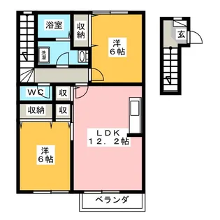 アルコバレーノ B棟【2階】の間取り