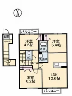 シャーメゾン東岐波 A棟【2階】の間取り
