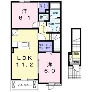 プリティ・スカイK【2階】の間取り