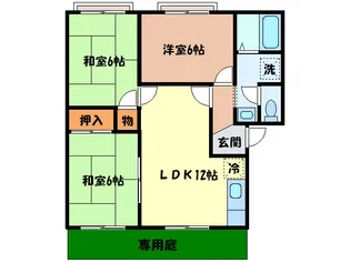 ソレイユサガンC棟【1階】の間取り