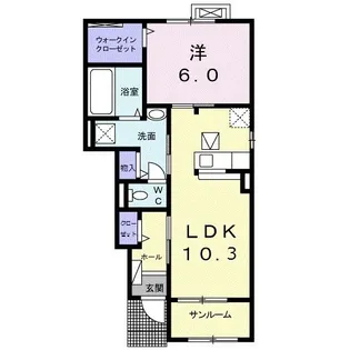 ボンボヤージュIII A【1階】の間取り