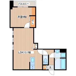 ベルリード北仙台【1階】の間取り