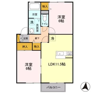 アピエ 壱番館/弐番館【1階】の間取り