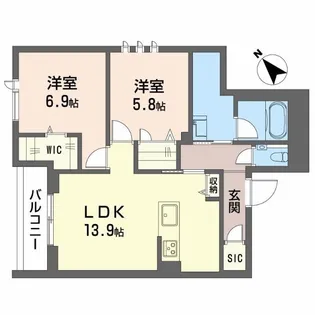 エステラス【3階】の間取り