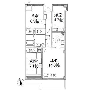 ウインドヒルズ189【1階】の間取り