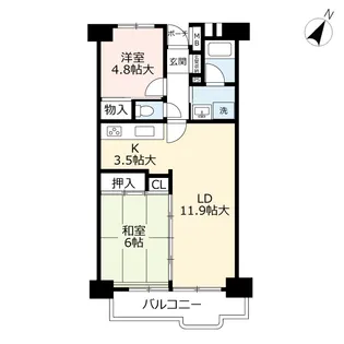UR長浜三丁目【3階】の間取り