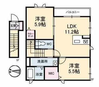 恵夢七番館【2階】の間取り