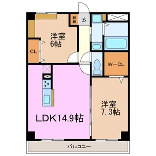 ディアコートK【3階】の間取り