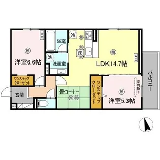パールドブルム【1階】の間取り