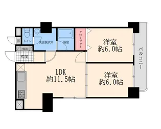 シャルム二日町【5階】の間取り