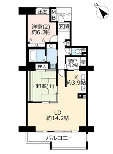 UR港北ニュータウンコンフォール城山の丘【11階】の間取り