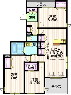 Park Villa M【1階】の間取り
