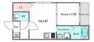 ハーモニーテラス伝法6【2階】の間取り