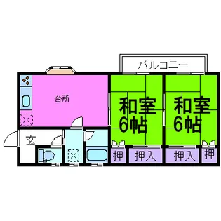 桜ハイツB棟【1階】の間取り