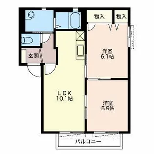シャルム瀬名C【1階】の間取り