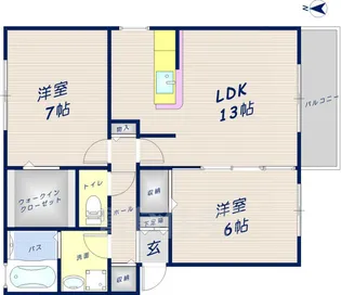 メルベーユルピナ【1階】の間取り