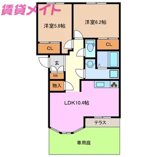 カレン【1階】の間取り