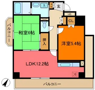 ウインズステージ【6階】の間取り
