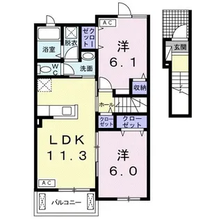 ラ・ルーチェIII【2階】の間取り