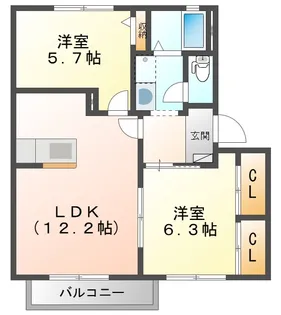 グリーンヒル中島 A【1階】の間取り