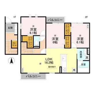 Kafuu東向日【2階】の間取り