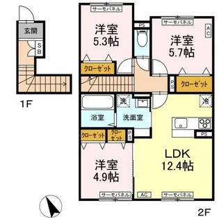 FIRST SKY N【2階】の間取り