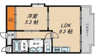 エタージュ野江【6階】の間取り