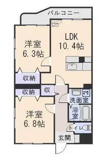 ローズバラマンション【1階】の間取り