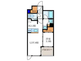 リビオレゾン京都四条大宮【3階】の間取り