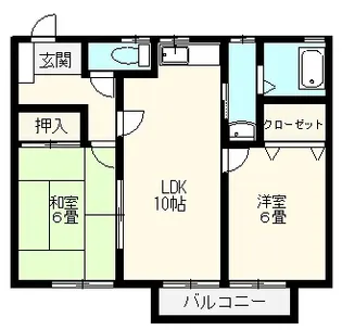 メゾンフルール【2階】の間取り