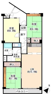 入船西エステート 3号棟【11階】の間取り