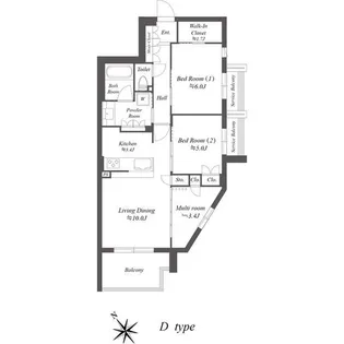 ザ・ケンジントン・レジデンス上池台【2階】の間取り