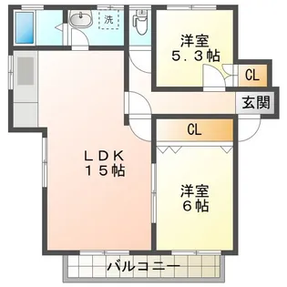 ベレヴュー A【2階】の間取り