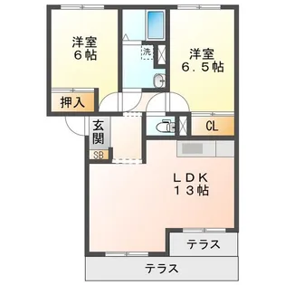 インペリアルコート川曽I II【1階】の間取り