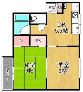 津田マンション【1階】の間取り