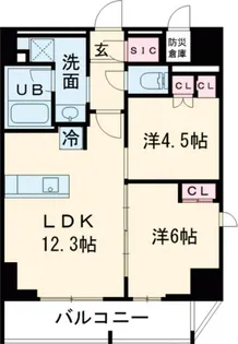 ザ・ライオンズフォーシア町屋【14階】の間取り