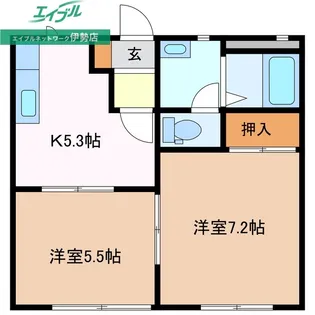 コーポアリス B【1階】の間取り