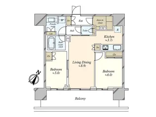 HARUMI FLAG PORT VILLAGE A棟【12階】の間取り