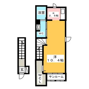 ラ・ポルト【2階】の間取り