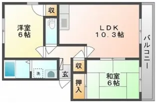 岡山県岡山市東区目黒町【アパート】の間取り