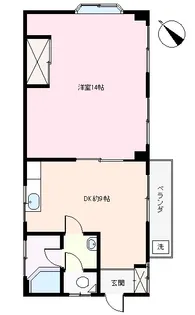 1DKの間取り画像