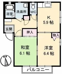 2Kの間取り画像