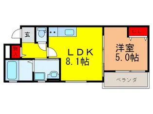 クリエオーレ玉串元町【3階】の間取り