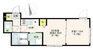 ラ ベルヴィ梅島【3階】の間取り