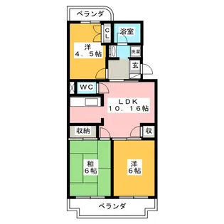 サニーサイド【3階】の間取り