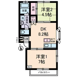 サンハイツ山口【1階】の間取り