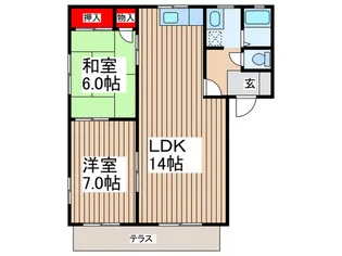 ドミ-ルジュネス A【1階】の間取り