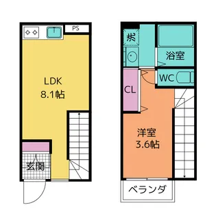 アルカンシエルK【1階】の間取り