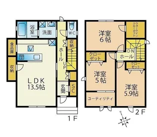 福岡県福岡市城南区七隈7【一戸建】の間取り